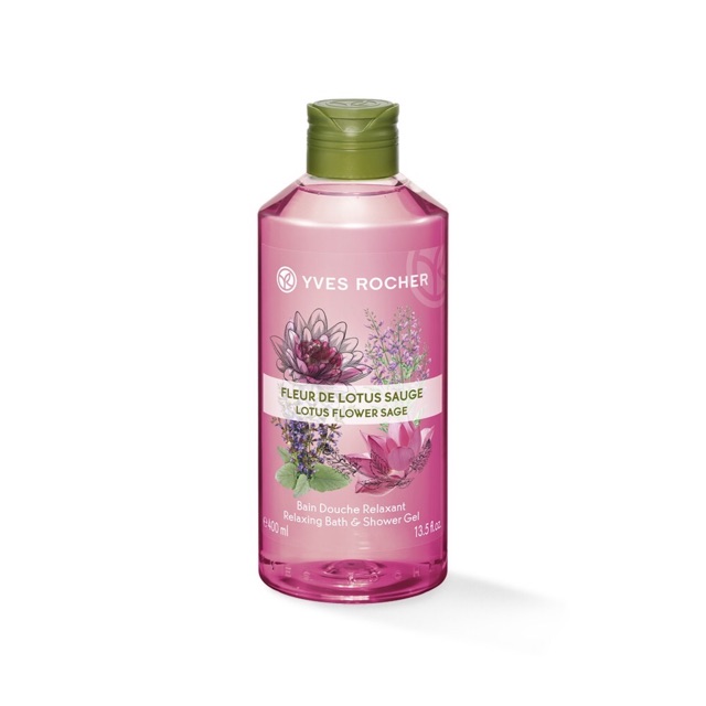 [HÀNG CHÍNH HÃNG]Gel Tắm Yves Rocher Lotus Flower Sage Relaxing Bath And Shower Gel 400ml