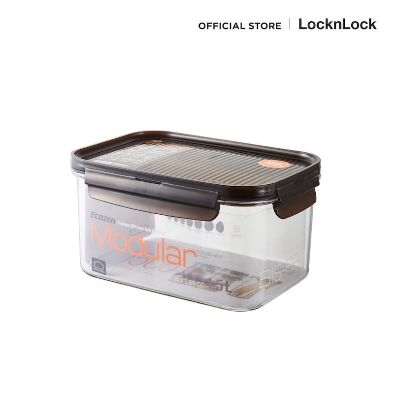 Hộp bảo quản thực phẩm mô-đun LocknLock Bisfree Dung tích 1500 ml. Mô hình LBF405
