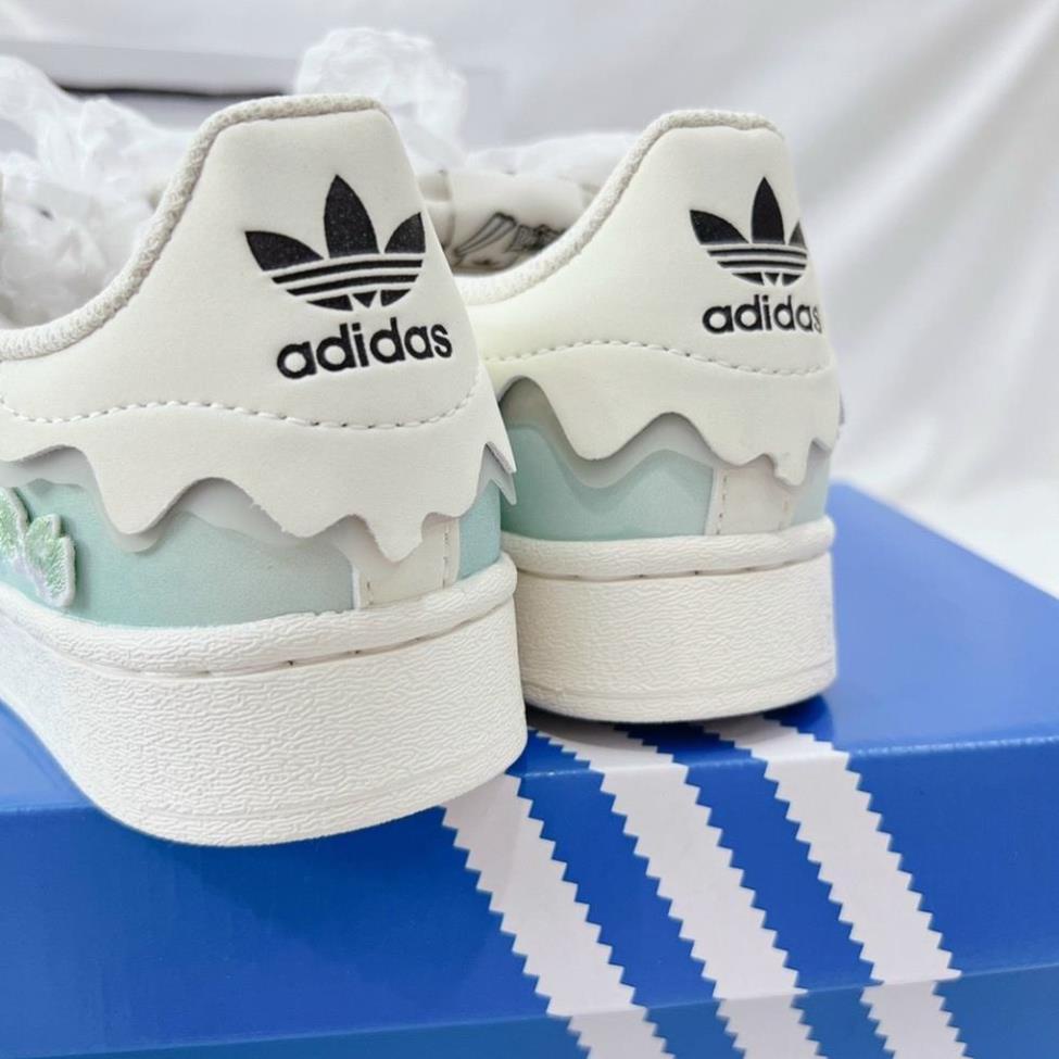 Giày thể thao Adidas Superstar với 3 mẫu sò hot 2023,Giày sneaker Adidas Sò hồng-xanh-trắng cao cấp nam nữ full phụ kiện