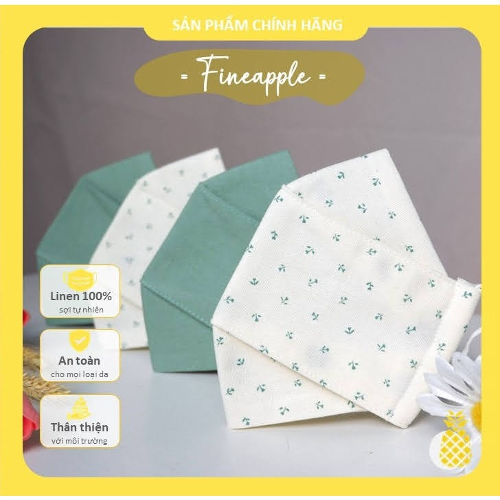 Khẩu trang vải 3D linen chống tia UV và ánh nắng, khẩu trang mùa dịch Covid cao cấp - Họa tiết hoa nhí