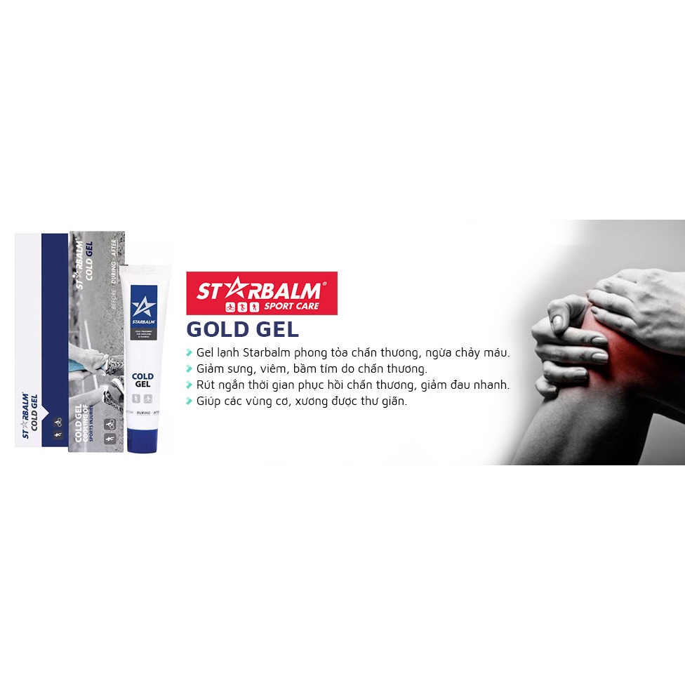 Gel Làm Lạnh STARBALM Cold Gel 25ml Tan Nhanh Sưng, Bầm Tím, Bong Gân, Chấn Thương Khi Chơi Bóng Đá, Cầu Lông, Chạy Bộ