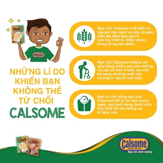 Bột Ngũ Cốc CALSOME CANXI Vị Socola/Vanilla 500G (20 Gói)