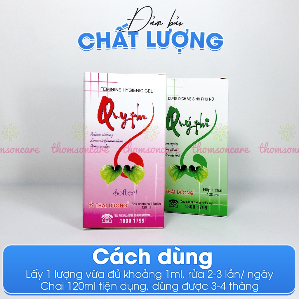 Dung dịch vệ sinh phụ nữ Quý Phi 120ml của Sao Thái dương - ddvs nước rửa phụ khoa từ trầu không