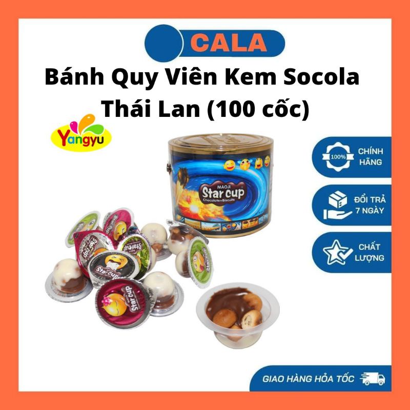 Bánh Quy Viên Kem Socola Star Cup Thái Lan (100 cốc)