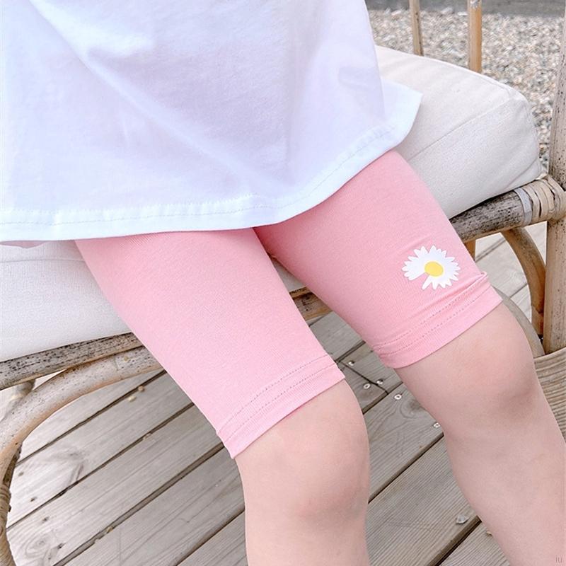 Quần Short Cotton Mềm Co Giãn Họa Tiết Hoa Cúc Đáng Yêu Cho Bé Gái