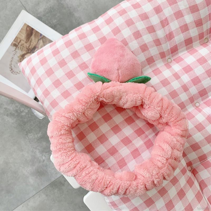 Băng đô màu hồng trang trí hình quả đào dễ thương