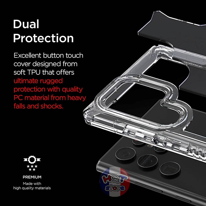 Ốp lưng chống sốc trong suốt VRS Terra Guard Crystal cho Samsung S22 Ultra chính hãng