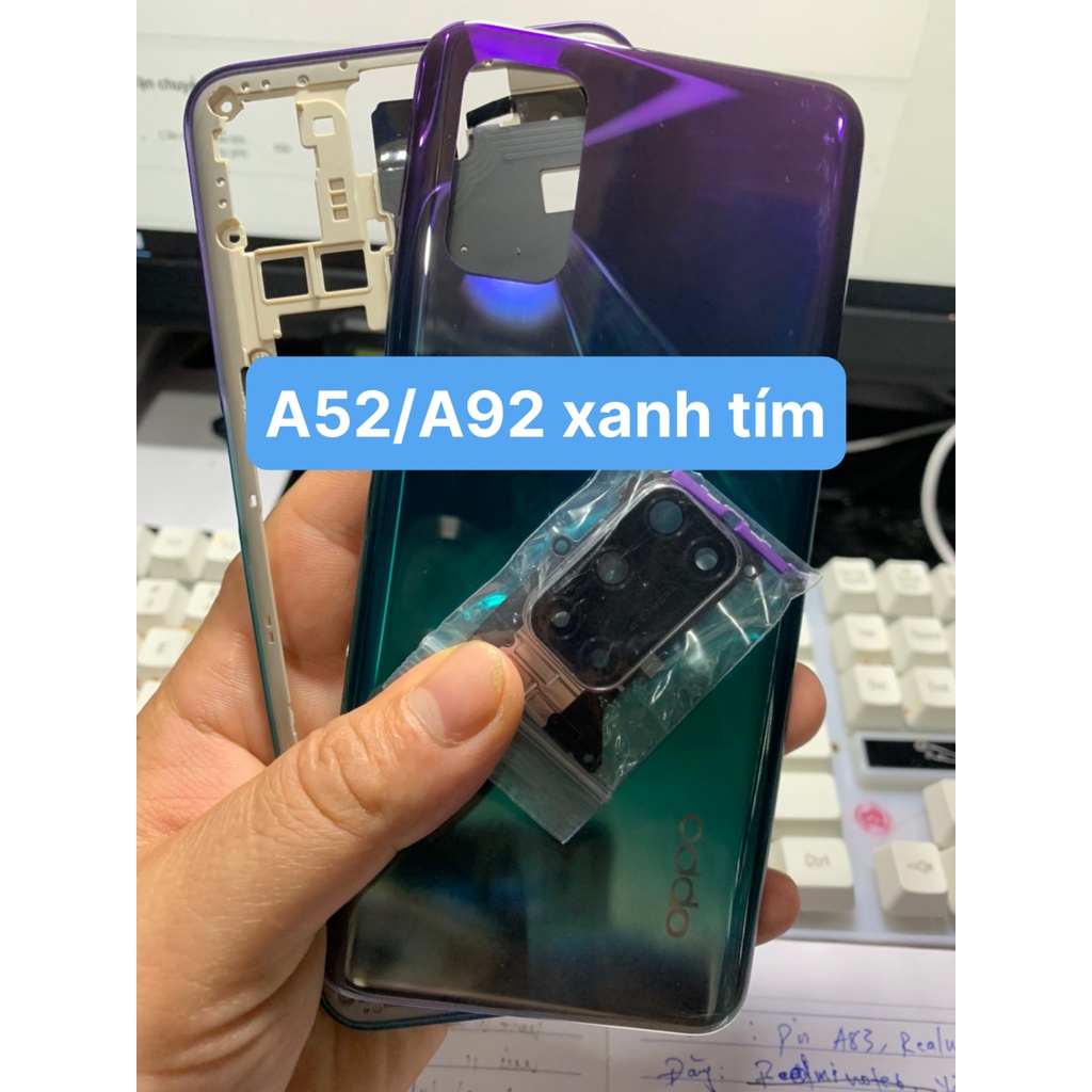 Bộ vỏ oppo A52 2020 / A92 2020 (gồm sườn,lưng.phím bấn,kính cam)