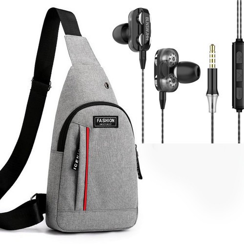 TÚI ĐEO CHÉO NAM VÀ TAI NGHE SIÊU BASS CÓ MIC THOẠI