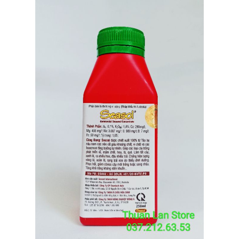 Chai 250ml Phân Bón Tảo Biển Úc Seasol - Tốt Rễ Đẻ Nhánh