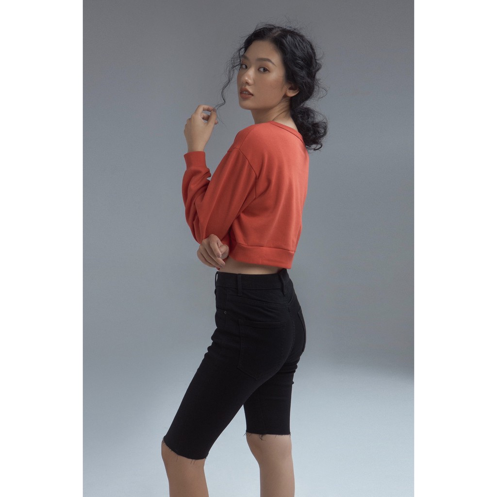 Quần Short Jean Quần Biker Nữ COTONFIO PHW21 Quần sooc bò Quần short nữ lưng cao