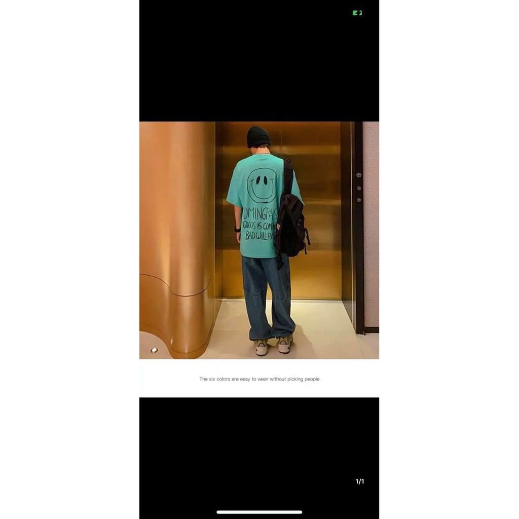 Áo thun tay lỡ form rộng hình Icon Mặt Cười, hình in to và cực đẹp, có size to(Big size), phong cách Unisex AL25