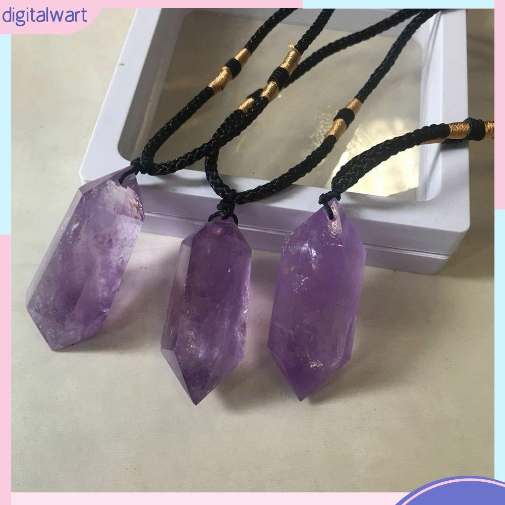 [DG] Vòng cổ Mặt Giả Thạch Anh Tím Đôi Hình Lục Giác Chăm Sóc Sức Khỏe