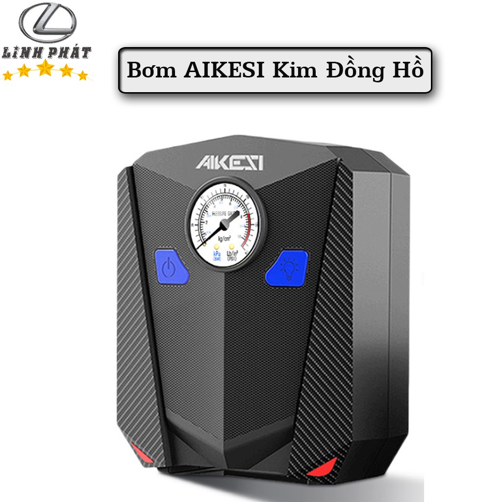 Bơm Lốp Ô Tô AIKESI - Loại Kim Đồng Hồ,Lực Bơm Mạnh