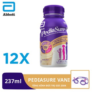 Bộ 2 lốc 6 sữa Pediasure BA Vani 237ml tặng kính bơi trị giá 250,000đ