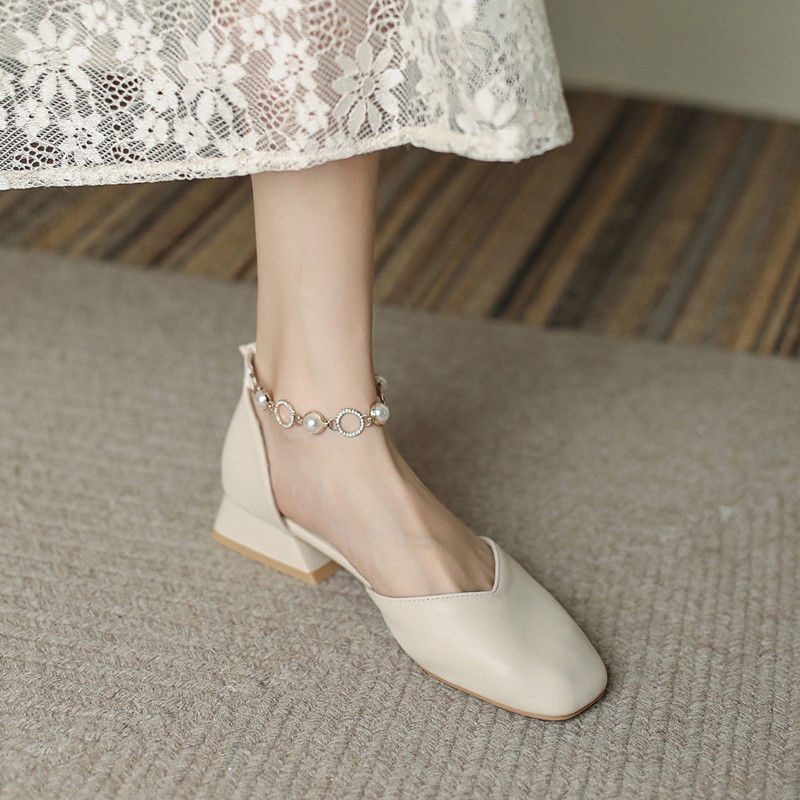 Xăng đan Gót Thấp Hở Ngón Phong Cách Hàn Quốc Thời Trang Mùa Hè Hàng Mới Dành Cho Nữ 2022