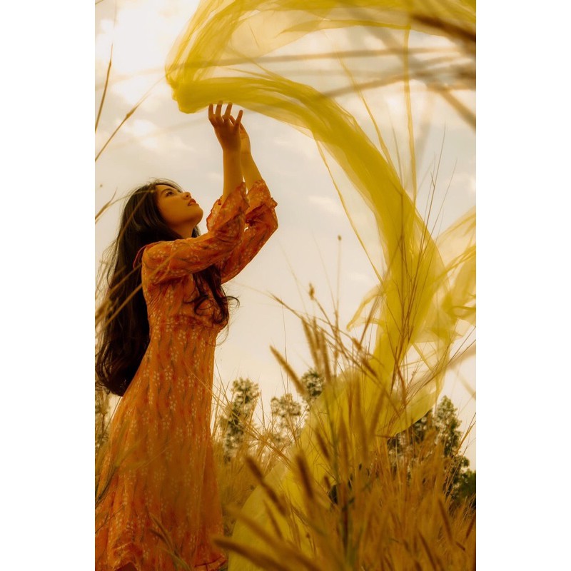 VÁY HOA TAY LOE ĐẦM XOÈ  MAXI HOẠ TIẾT BOHO THỔ CẨM