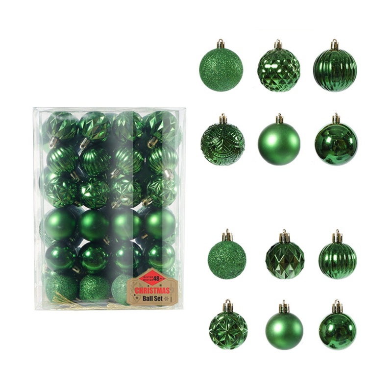 Set 48 Phụ Kiện Treo Trang Trí Cây Thông Noel Bằng Nhựa Chống Vỡ