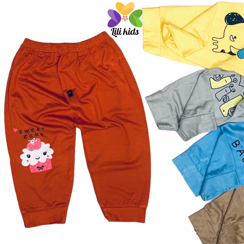 Quần Dài,Quần Chục Thun Lạnh Bo Gấu Cạp Thường Họa Tiết Nhỏ Xinh Cho Bé Trai Bé Gái lili.kids QCD02