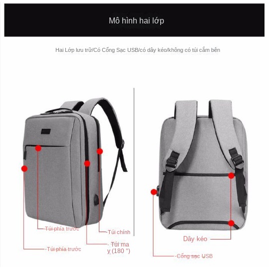 Ba Lô Đựng Laptop 14 Inch 15.6 Inch 17.3 Inch Phù Hợp Với Mọi Loại Laptop