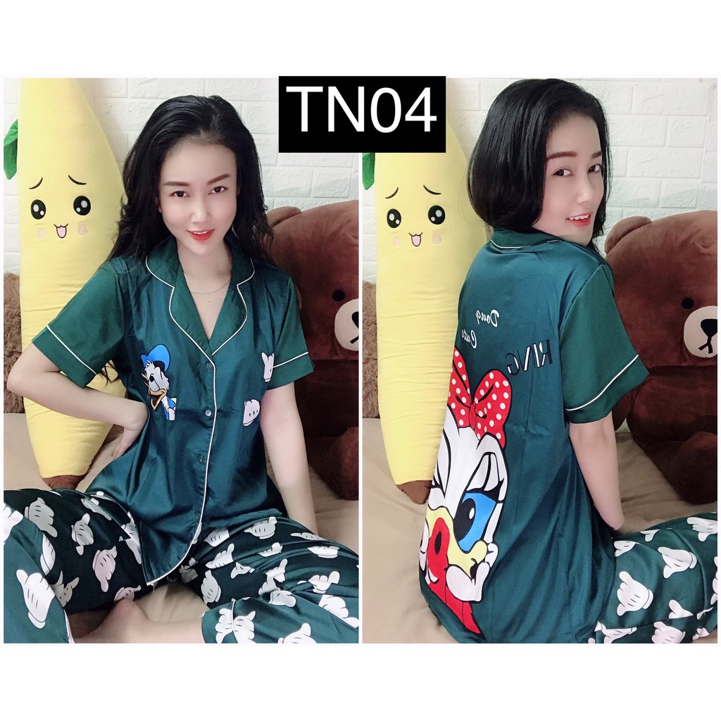 Set Bộ Ngủ Pizama Mặc Nhà- Bộ Pijama Nữ Chất Lụa Cao Cấp TN Hàng Thiết Kế Độc Lạ Siêu Đẹp-Kèm Hình Thật