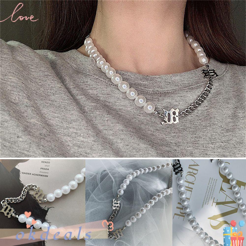 Vòng Cổ Choker Đính Ngọc Trai Phong Cách Hip Hop Thời Trang