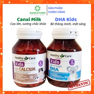 Canxi Milk + DHA Kids Heathy Care Úc 60 viên, bổ sung canxi và DHA cho bé từ 4 tháng cao lớn, thông minh