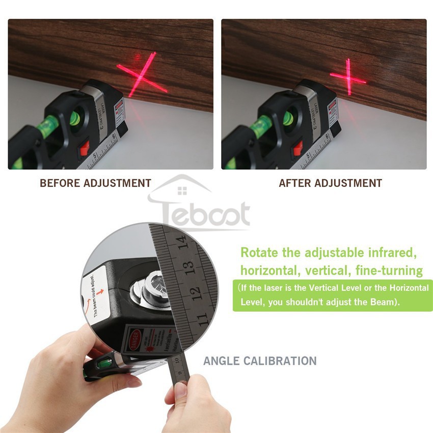 Thước Thăng Bằng Thước Nivo Thước Đo Xây Dưng Nội Thất Chuyên Dụng_Chính Xác_Tiện Dụng  - (Tặng 2 bộ pin) - Free Ship .