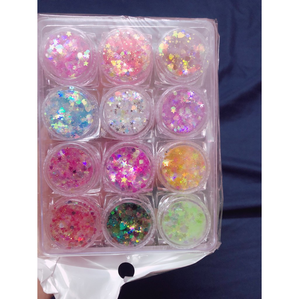 Nhũ mắt kia kira lấp lánh hộp 12 ô hũ [sẵn gel] | BigBuy360 - bigbuy360.vn