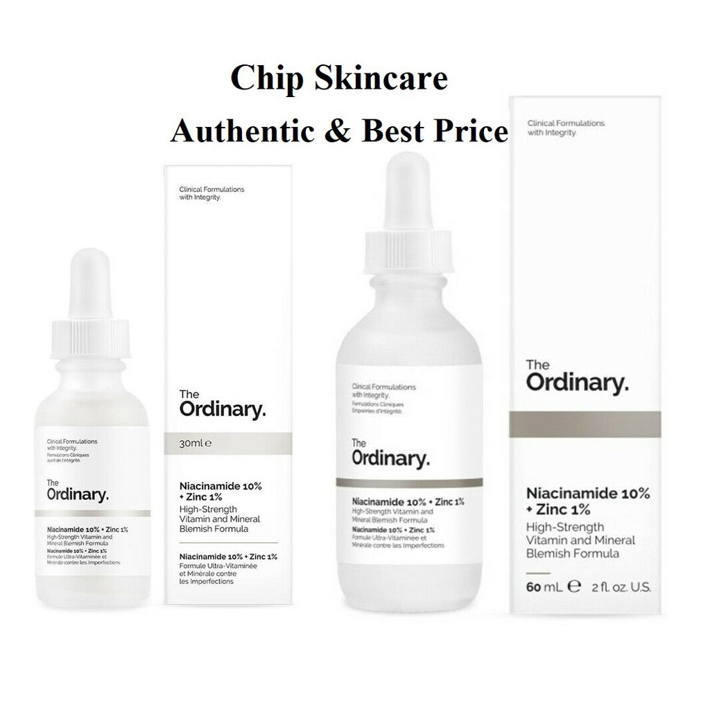 The Ordinary Niacinamide 10% + Zinc 1% - Serum Ngăn Ngừa Mụn, Se Khít Lỗ Chân Lông, Sáng Da 30ml,60ml