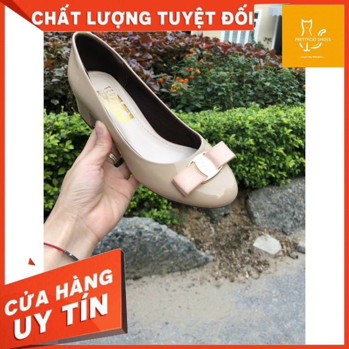 GIÀY CAO GÓT💃MẪU CLASSIC KHÔNG BAO GIỜ HẾT HOT💃👠GIÀY CAO GÓT NƠ MŨI TRÒN GÓT VUÔNG 3P