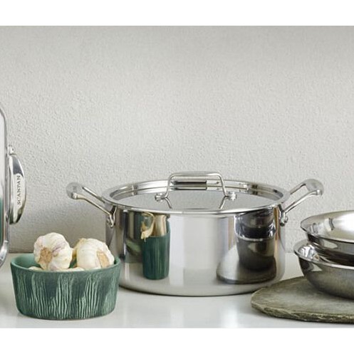 Bộ nồi inox 3 chi tiết dùng bếp từ Scanpan Fusion 74000300, đúc liền thân đáy 5 lớp, an toàn trong máy rửa bát