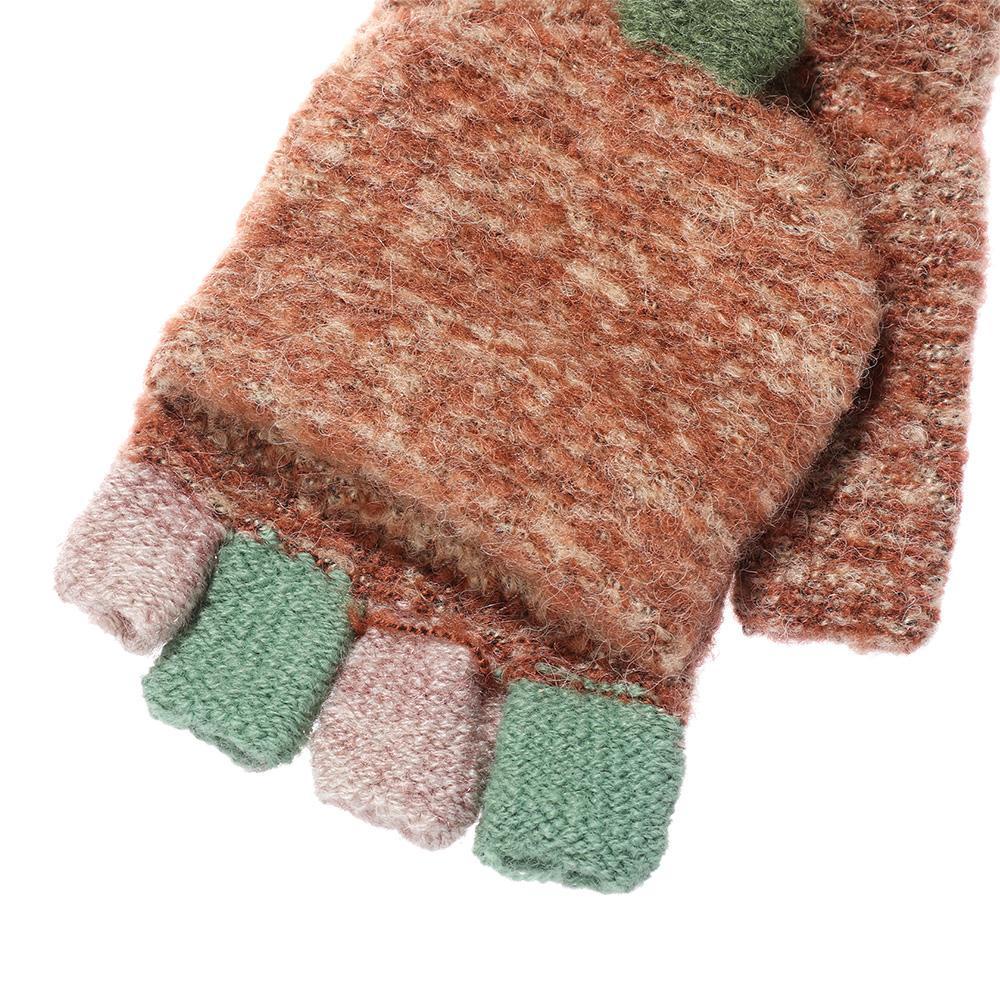 LAY Găng Tay Len Hở Ngón Mềm Mại Dày Dặn Ấm Áp