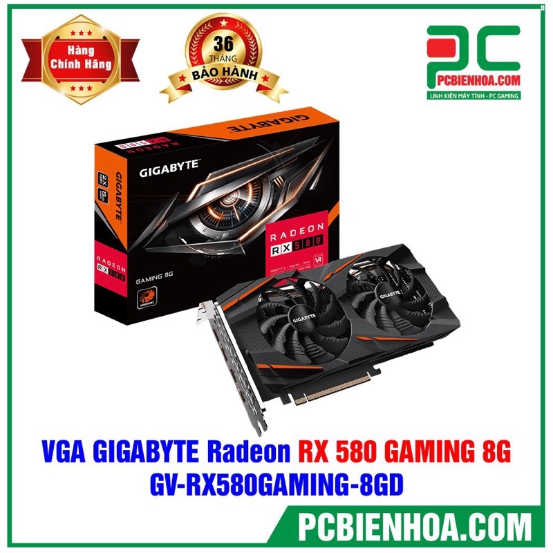 VGA - Card màn hình Gigabyte Radeon RX 580 Gaming 8G (GV-RX580GAMING-8GD)- hàng chính hãng 36T