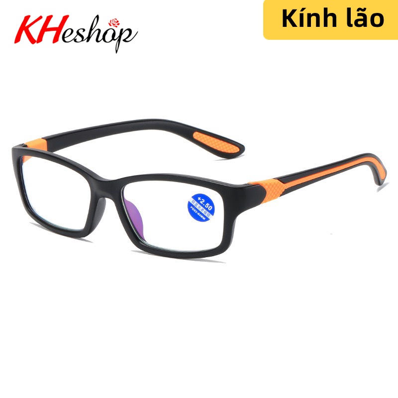 [Độ viễn Chuẩn] Kính lão cho người lớn tuổi form vuông chân gọng 2 màu đẳng cấp gọng TR90 thời trang cá tính mã Y8825