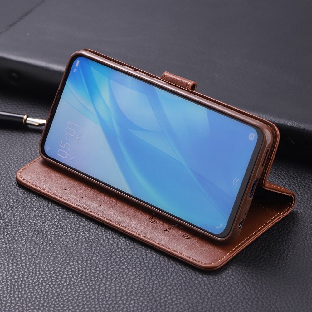 Bao da điện thoại PU nắp lật có ngăn thẻ sang trọng thời trang cho Vivo V15/V15