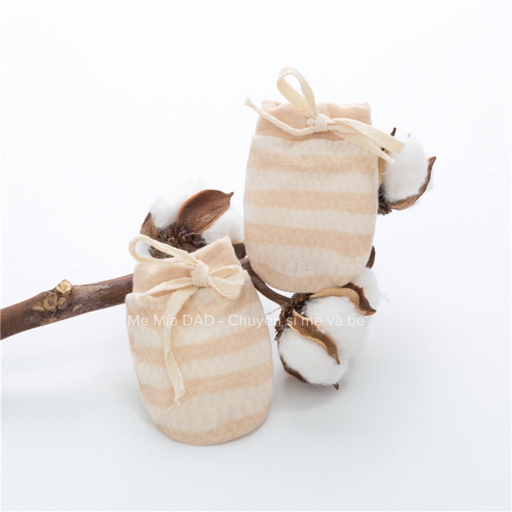 Bao tay cho bé chống trầy xước, giữ ấm mùa đông cho bé sơ sinh, cotton hữu cơ tự nhiên 100%
