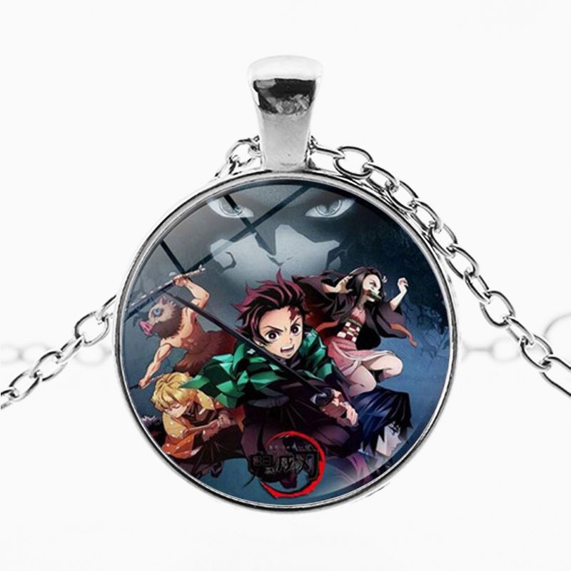 Vòng cổ in hình KIMETSU NO YAIBA Thanh Gươm Diệt Quỷ phụ kiện trang sức phong cách anime chibi