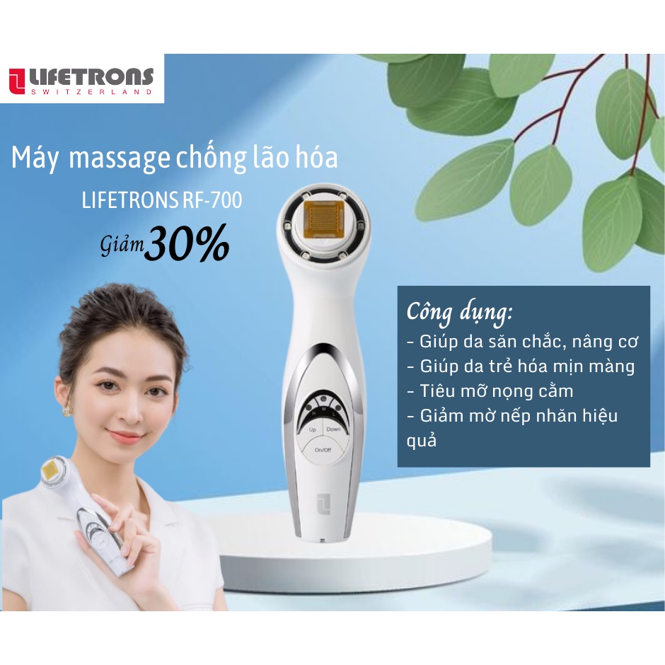 Máy massage mặt, máy nâng cơ và tái tạo da chuyên sâu RF-700 xoá rãnh cười, giảm nhăn, nâng cơ và trắng da