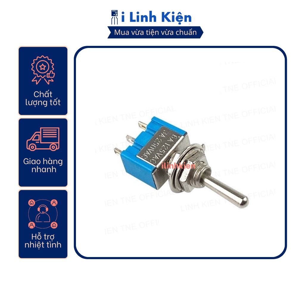 Công tắc gạt MTS-102 3A 250V xanh 3 chân 2 chế độ ON-ON