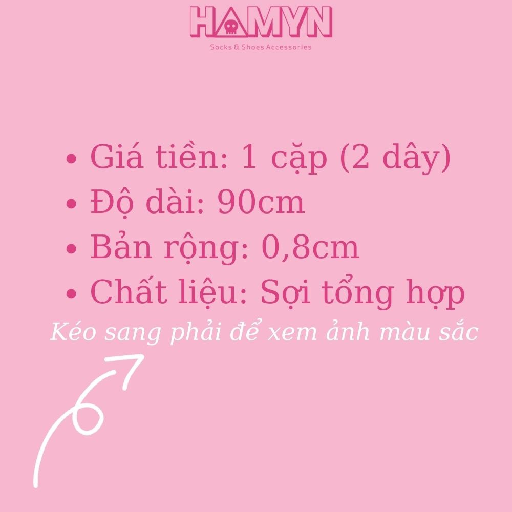 Dây Giày Bản Dẹt 90cm Cho Giày Thể Thao 4 5 Lỗ Xỏ - HAMYN