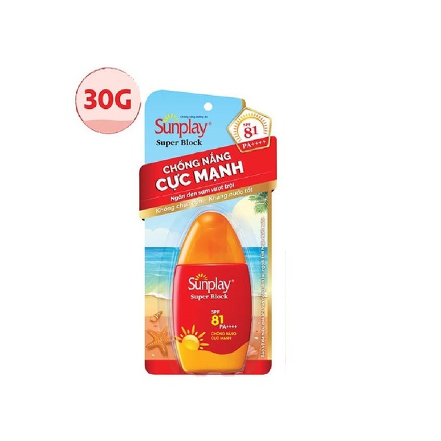 Kem chống nắng Sunplay cực mạnh dạng sữa Sunplay Super Block SPF 81, PA++++ 30g