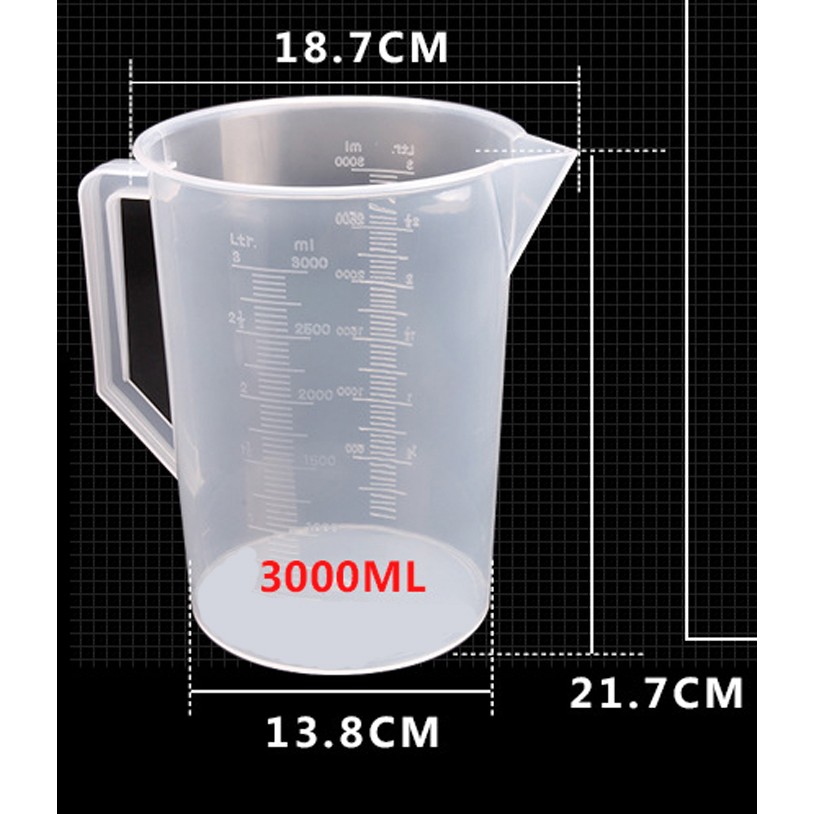 Bộ 2 Ca Đong Nhựa Có Vạch Chia Định Lượng 3000ml