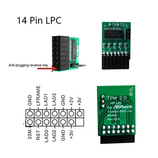 Mô đun bảo mật tpm2.0 spi 14 pin lpc 14/18/20 pin cho bảng mạch chủ asrock tpm2 -sli -s -spi