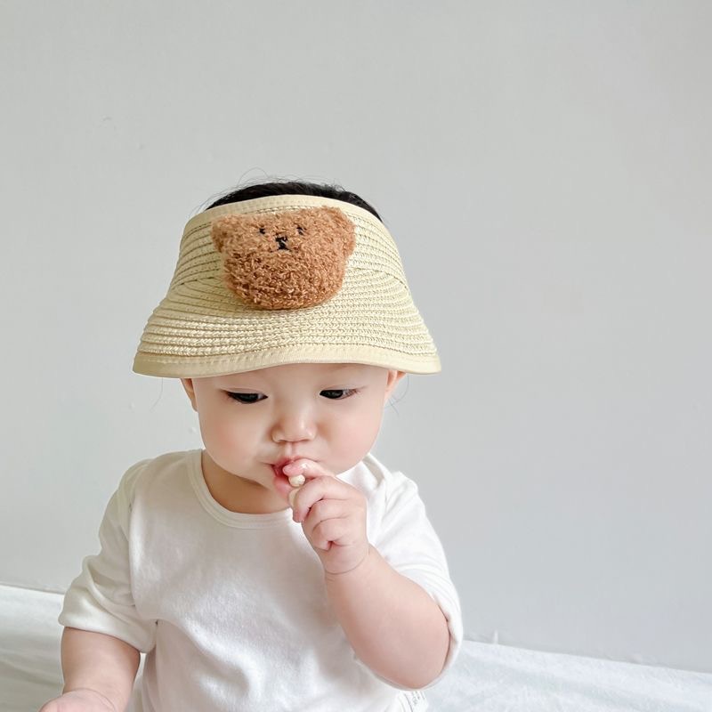 Mũ Rơm Hình Gấu 3D Dễ Thương Cho Bé