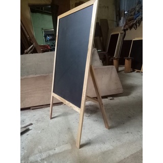 Bảng menu đen khung gỗ tần bì viết 2 mặt Gem Decor