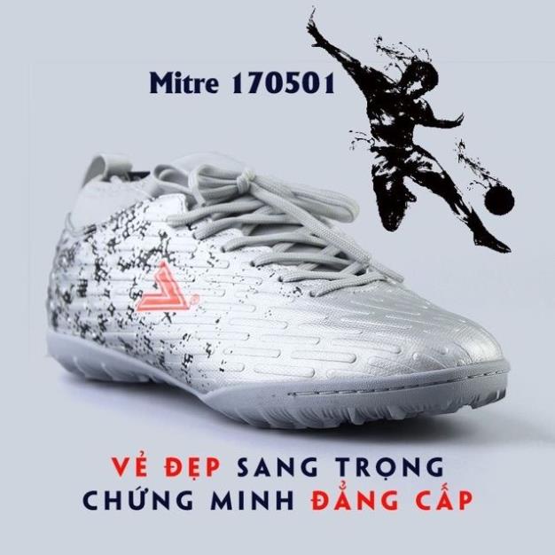 Giày đá bóng Động lực Mitre 170501 Bạc chính hãng Động lực phân phối -G78! ^