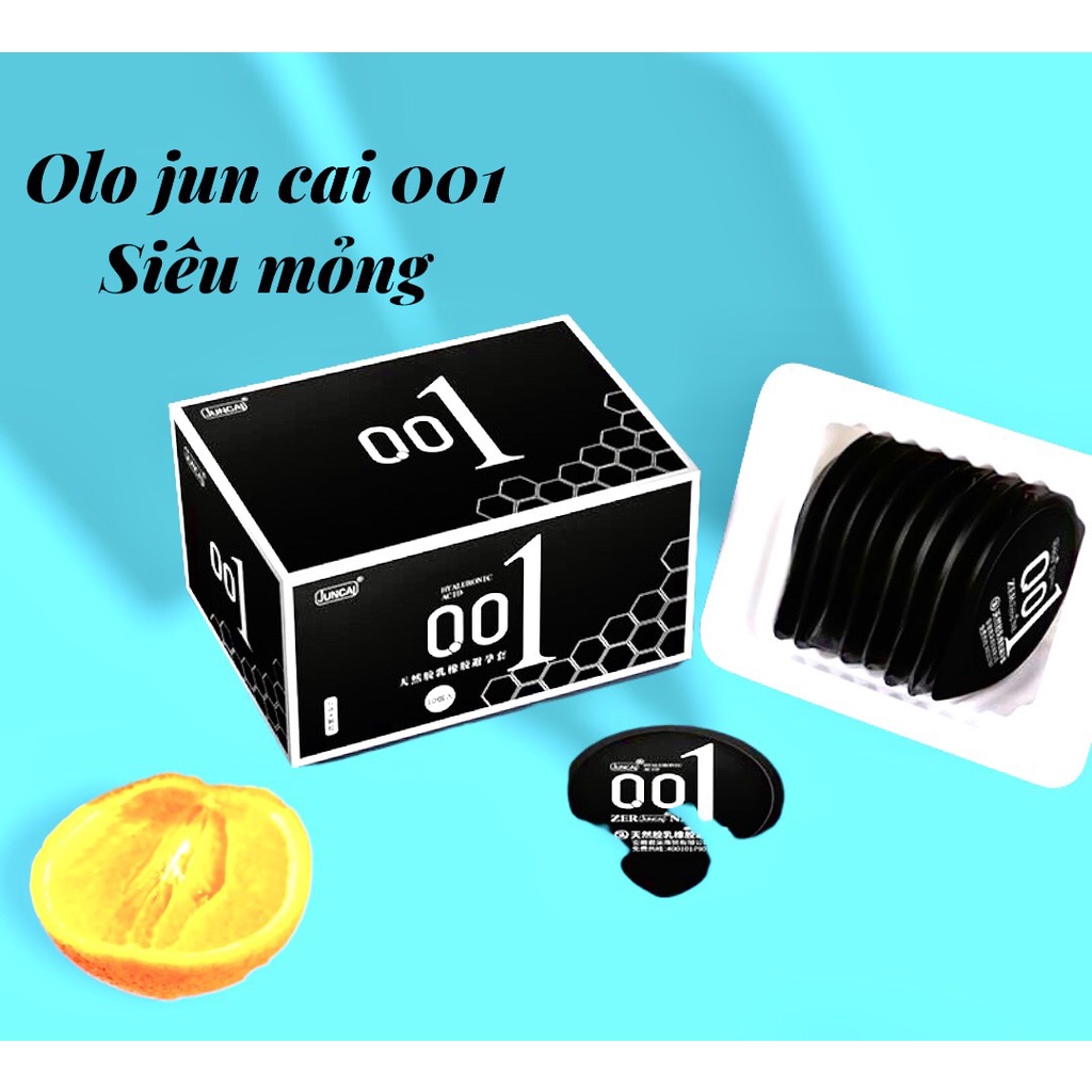 Bao Cao Su Juncai Siêu Mỏng 001 - Nhiều Gel gai Lớn hạt Liti màu Đen