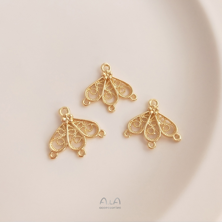 [Little Blu] Mặt Dây Chuyền Tua Rua Đồng Mạ Vàng 14K Tự Làm Trang Sức Cổ Điển