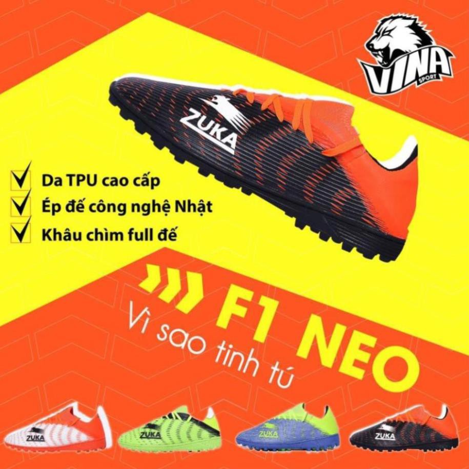 Giày Đá bóng Mẫu ZUKA F.1 NEO 2020 | Đế cao su Khâu Full + TẶNG Túi Rút | Vina Sport _h911